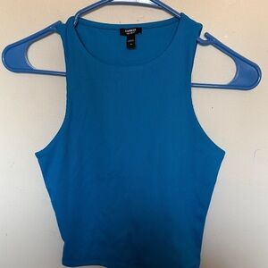 Express Women's Vibrant Blue Ribbed Tank Top